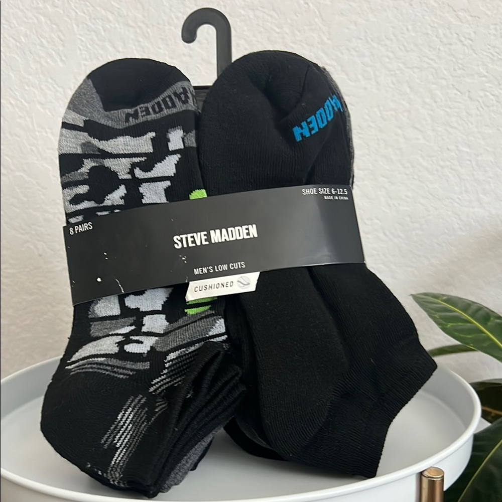 Steve Madden Men's Black and Gray Low Cut Socks
